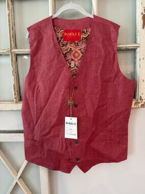 NWT Inserch Italy size XL men’s burgundy vest